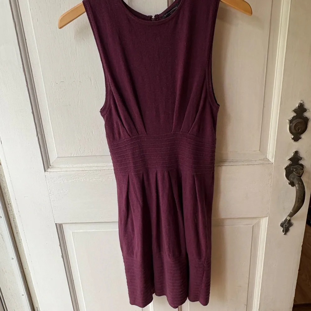 Banana Republic Rich Plum Wool Knit Minidress - Picture 2 of 2